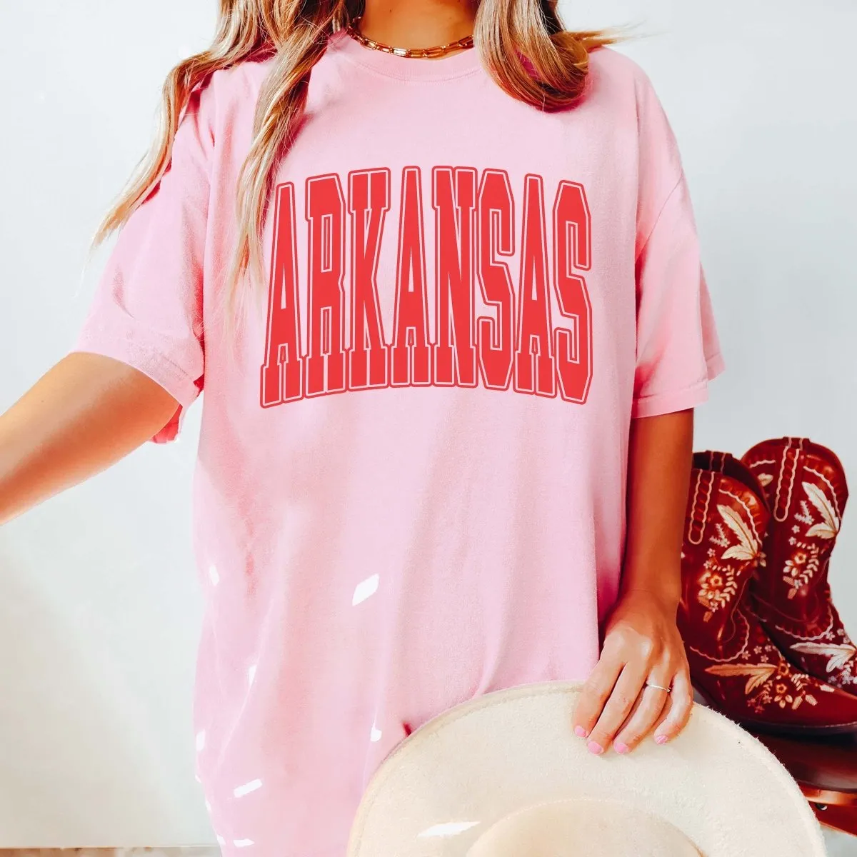 Personalized Collegiate Letter Comfort Color Tee