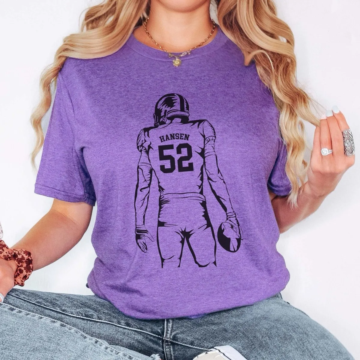 Personalized Football Player Graphic Tee