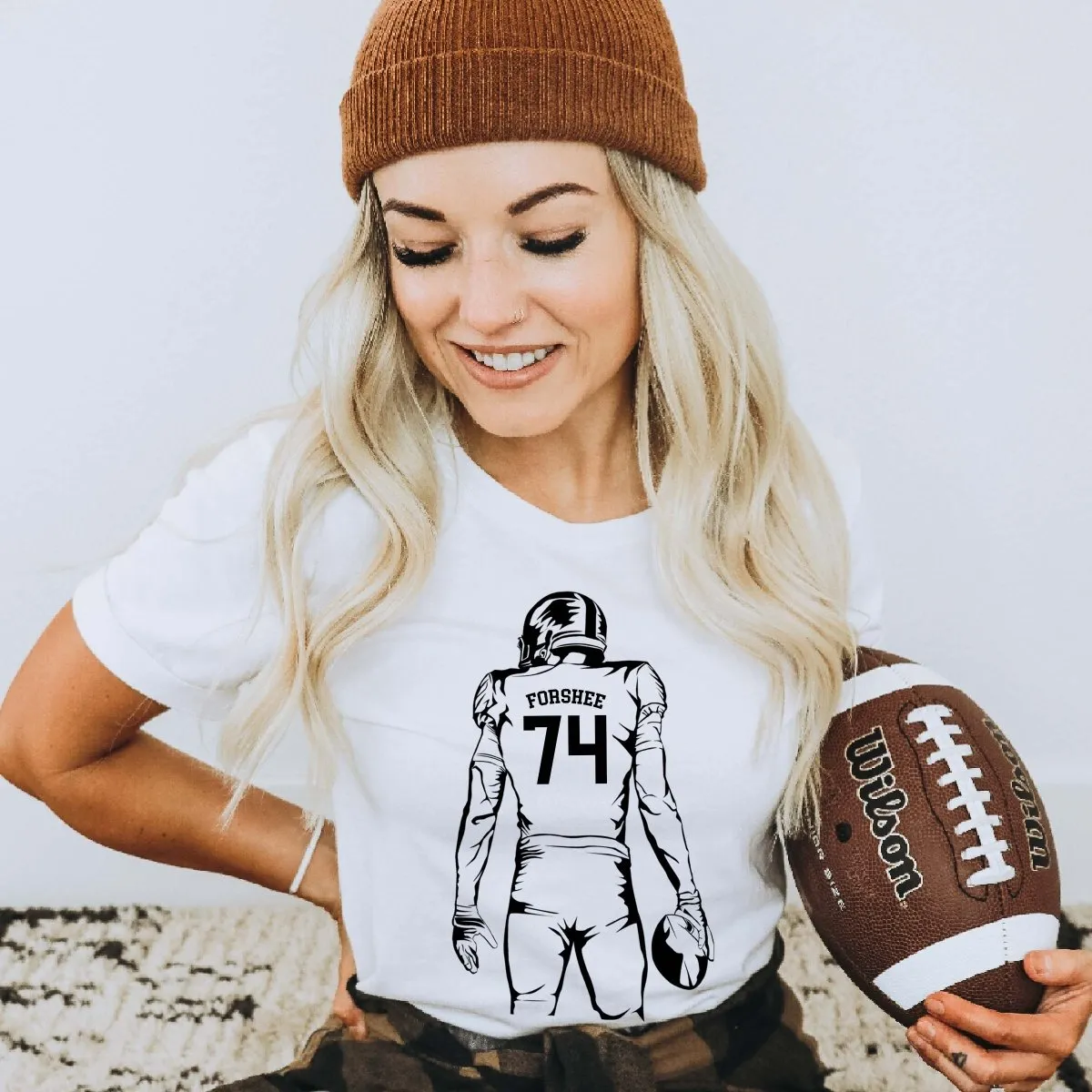 Personalized Football Player Graphic Tee