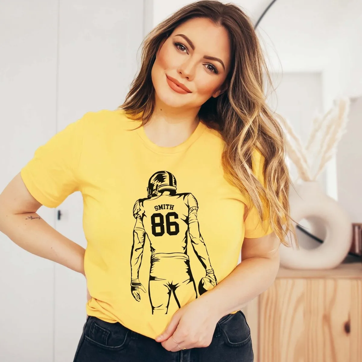 Personalized Football Player Graphic Tee