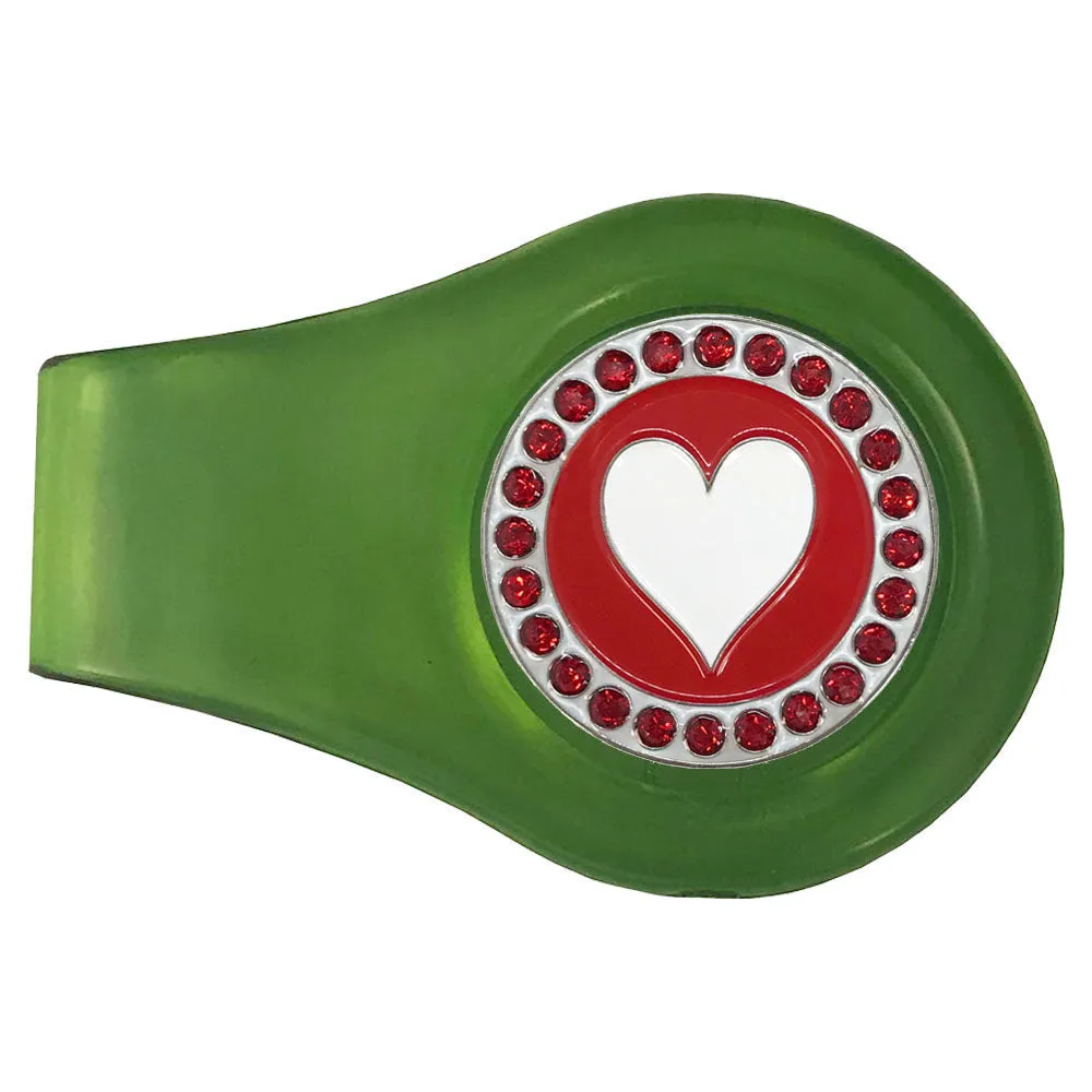 Poker Heart Golf Ball Marker With Colored Clip