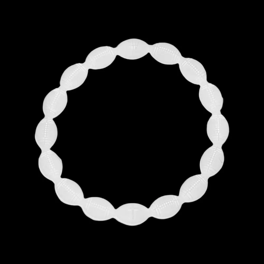 Power Band Football Bracelet | Solid White