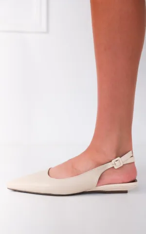 (Preorder) Bankston Slingback Flats - Beige