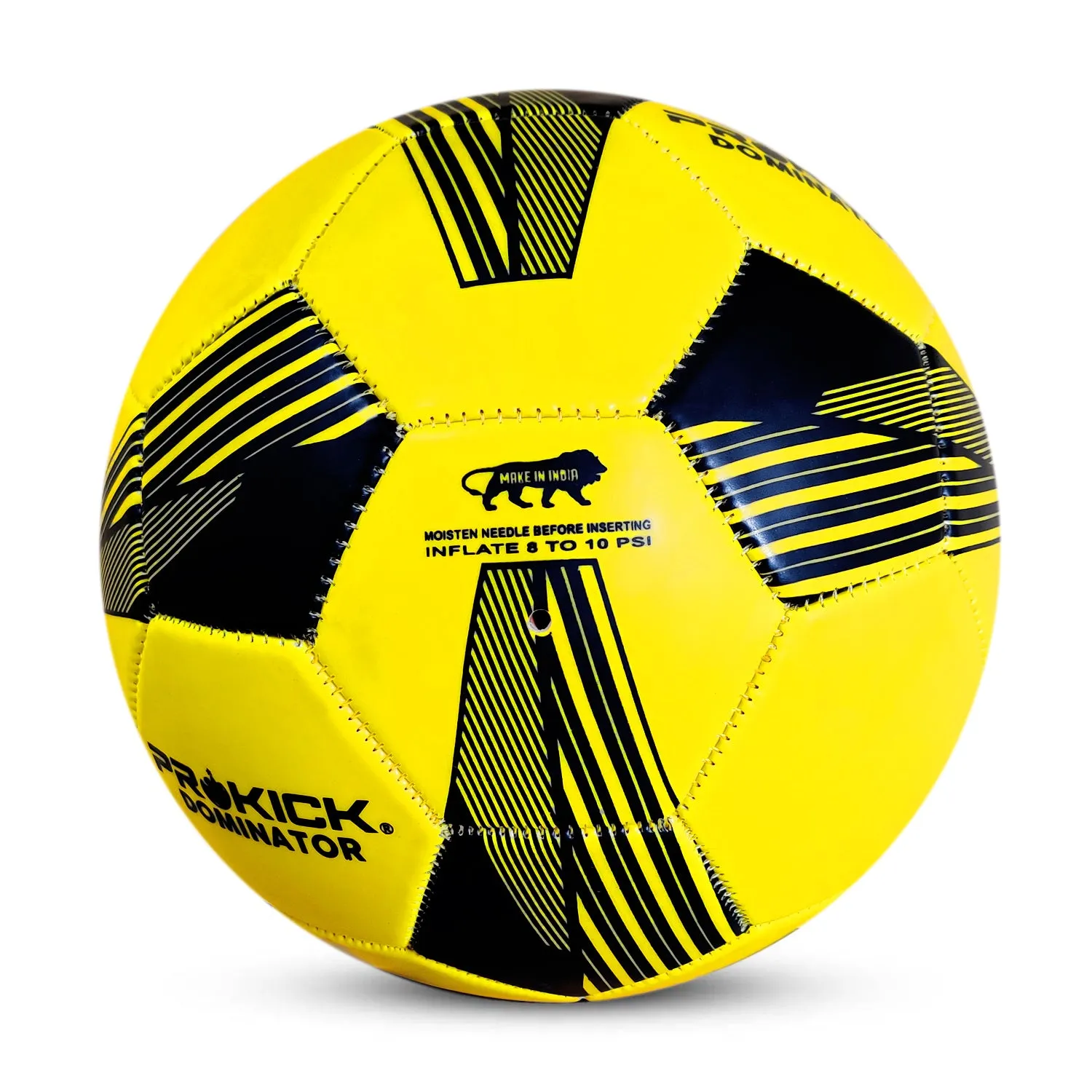 Prokick Dominator Machine Stitched 32 Panel Football, Size 5 (Yellow/Black)