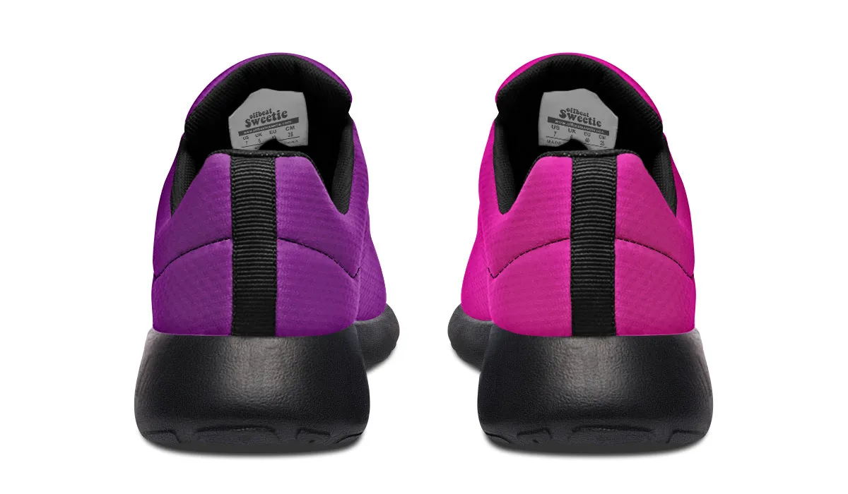 Purple And Pink Mismatch Sneakers