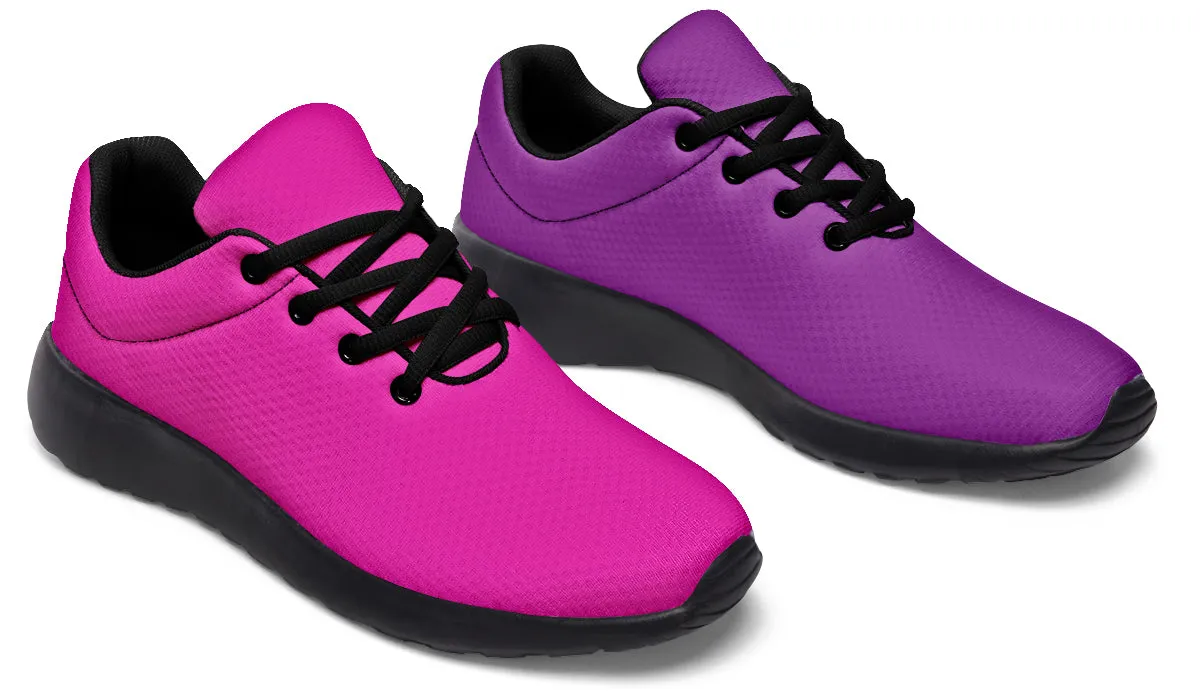 Purple And Pink Mismatch Sneakers