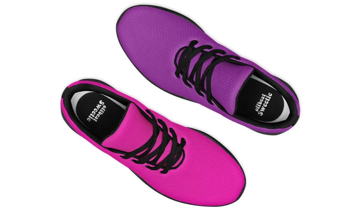 Purple And Pink Mismatch Sneakers