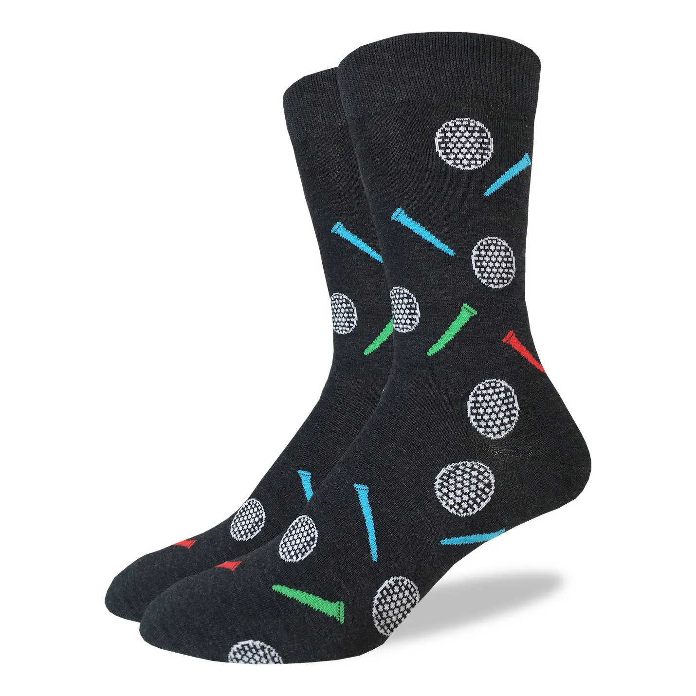 "Golfing" Cotton Crew Socks by Good Luck Sock - Large