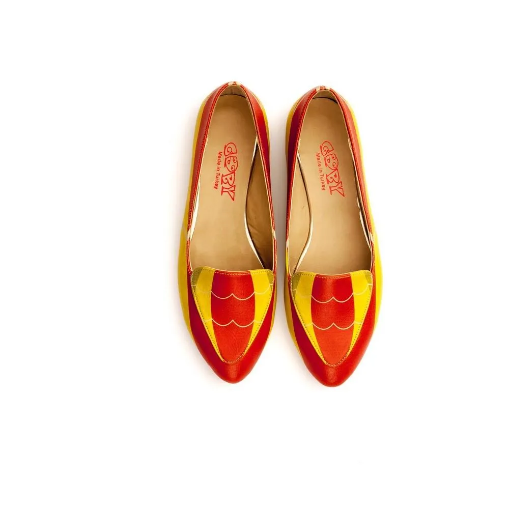 Red and Yellow Pattern Ballerinas Shoes OMR7209