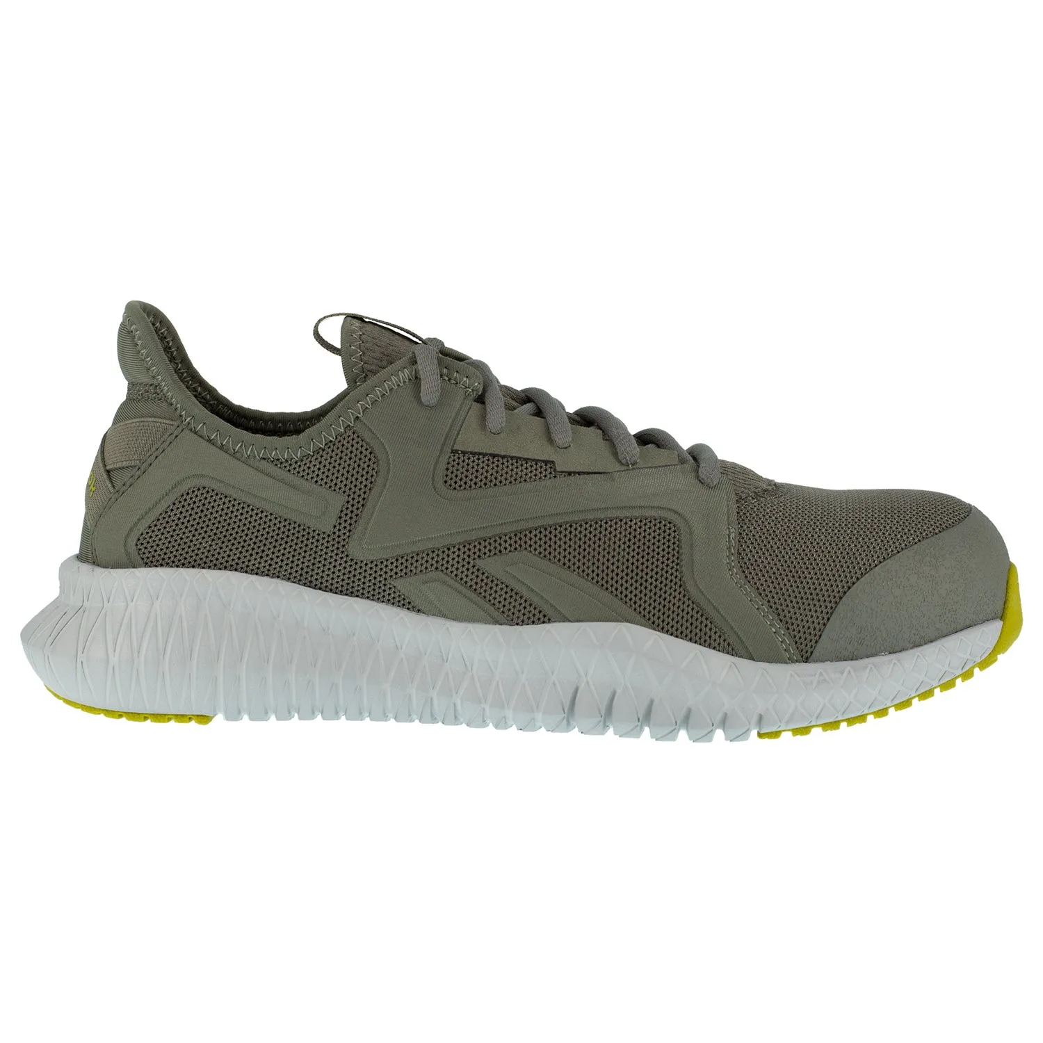 Reebok Mens Lime/Grey Textile Work Shoes Flexagon Athletic CT EH