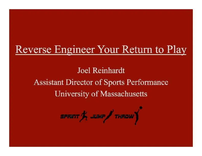 Reverse Engineer Your Return to Play: Taking Athletes from Injured to Full-Speed Sprinting, Jumping, and Cutting