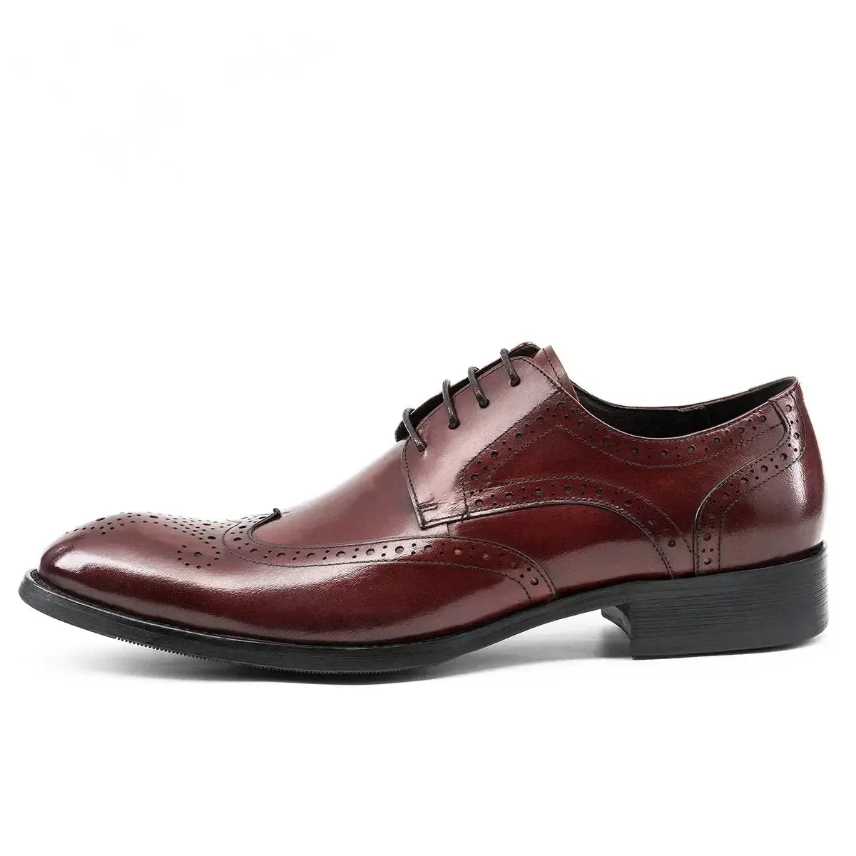 Ryno - Brogue Derby leather dress shoes for men