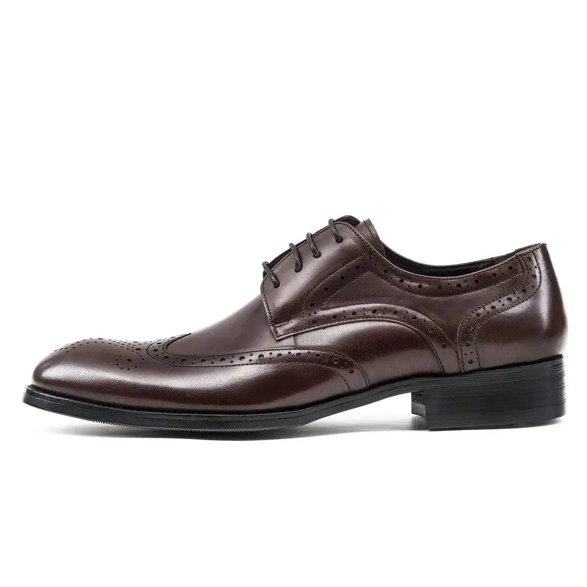 Ryno - Brogue Derby leather dress shoes for men