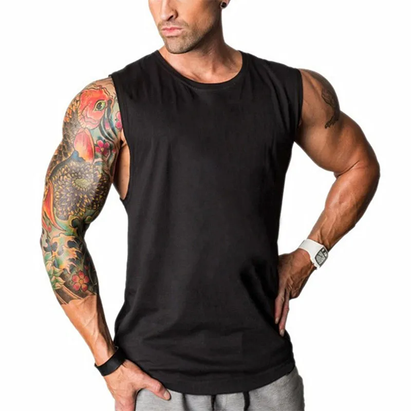 Skull Bodybuilding Stringer Tank Tops men Gyms Stringer Shirt Fitness Tank Top Men Gyms Clothing Cotton Vest hoodies