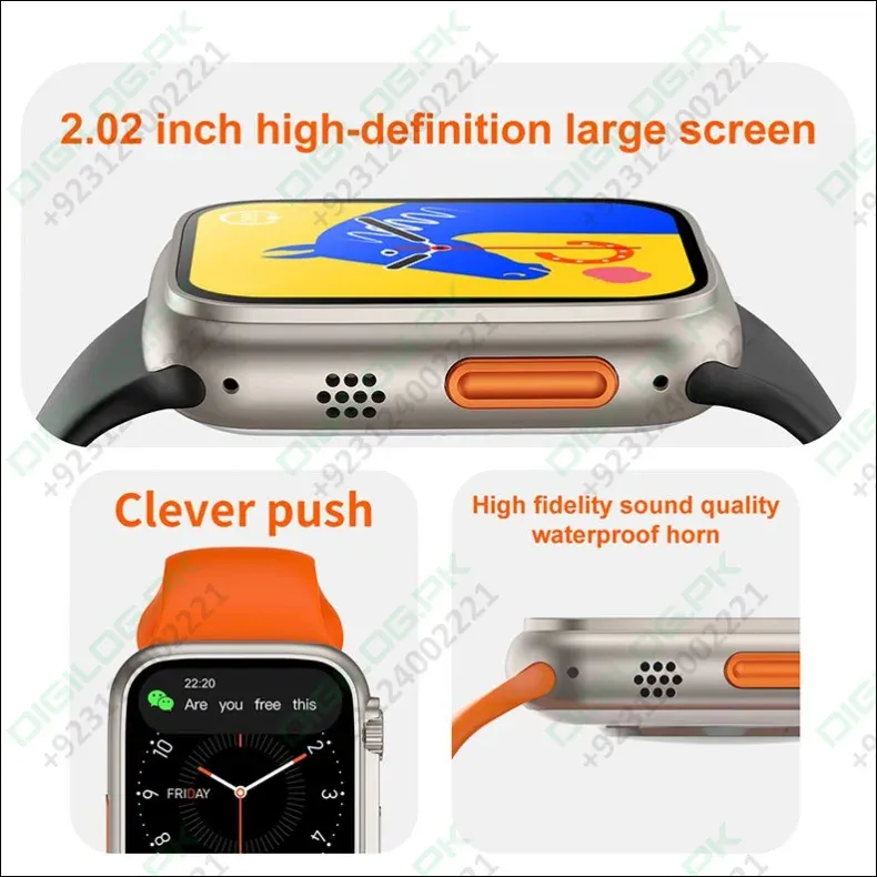 Smart Watch T900 Ultra 2.09 Inch Big Display Bluetooth Calling Series 8 With All Sports Features & Health Tracker - Smart Watch Ultra Infinite Display