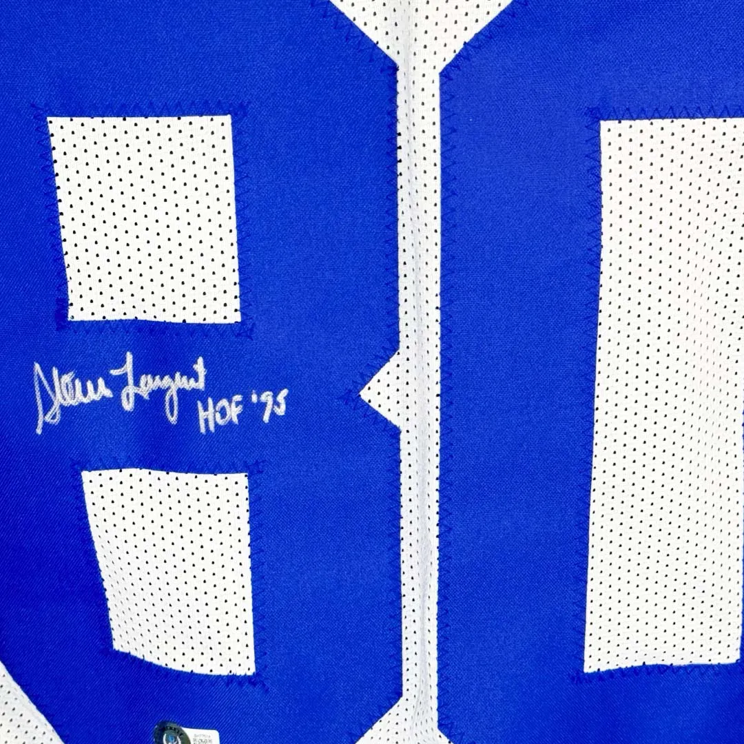 Steve Largent Signed HOF 95 Inscribed Seattle White Football Jersey (Beckett)