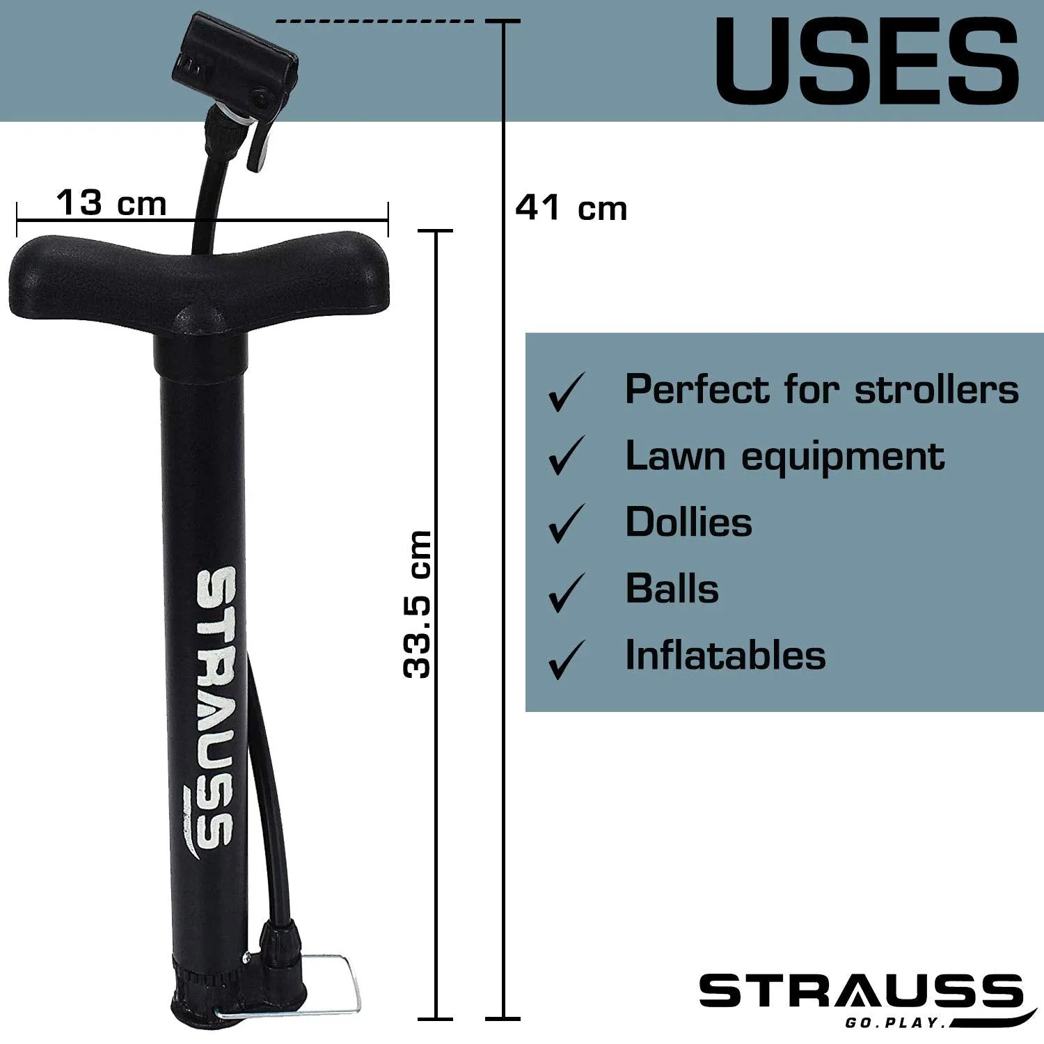 Strauss Cycle Mobile Phone Holder with Mount Bracket, (Black) and Bicycle Air Pump, (Black)