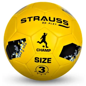 STRAUSS Official Football Size 3 | Professional Match Ball for Indoor & Outdoor Games & Training for Kids & Adults | Granular Texture with High-Performance Grained Surface, (Yellow)