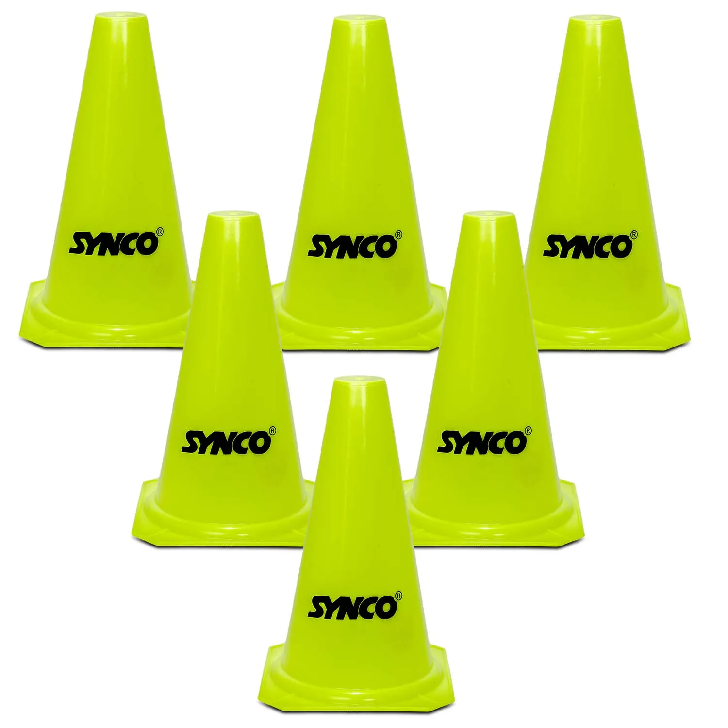 Synco Agility Training Marker Cones | Cones for Training, Fitness & Marking (Traffic Cones) 9 inch, 12 inch