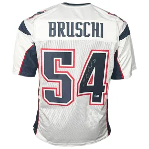 Tedy Bruschi Signed New England White Football Jersey (Beckett)