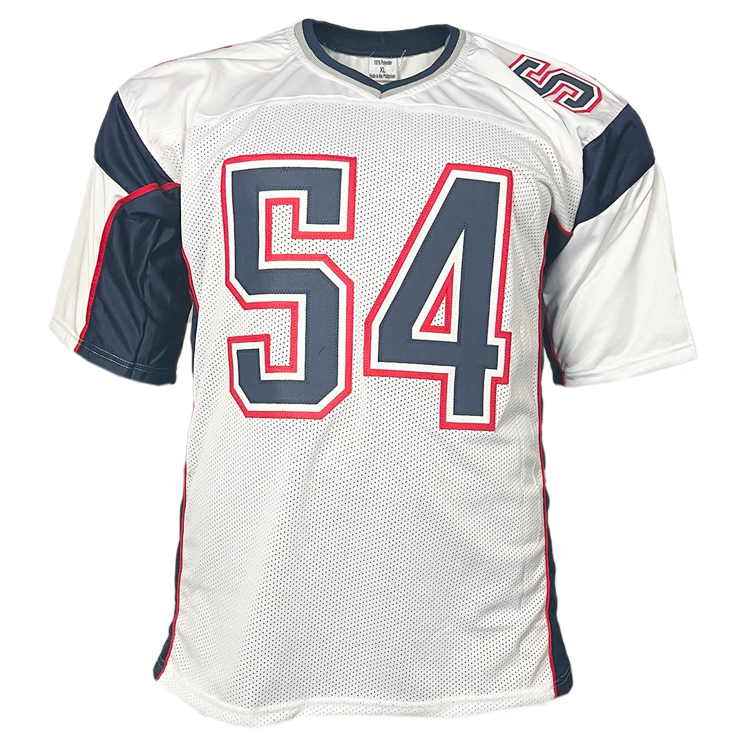 Tedy Bruschi Signed New England White Football Jersey (Beckett)