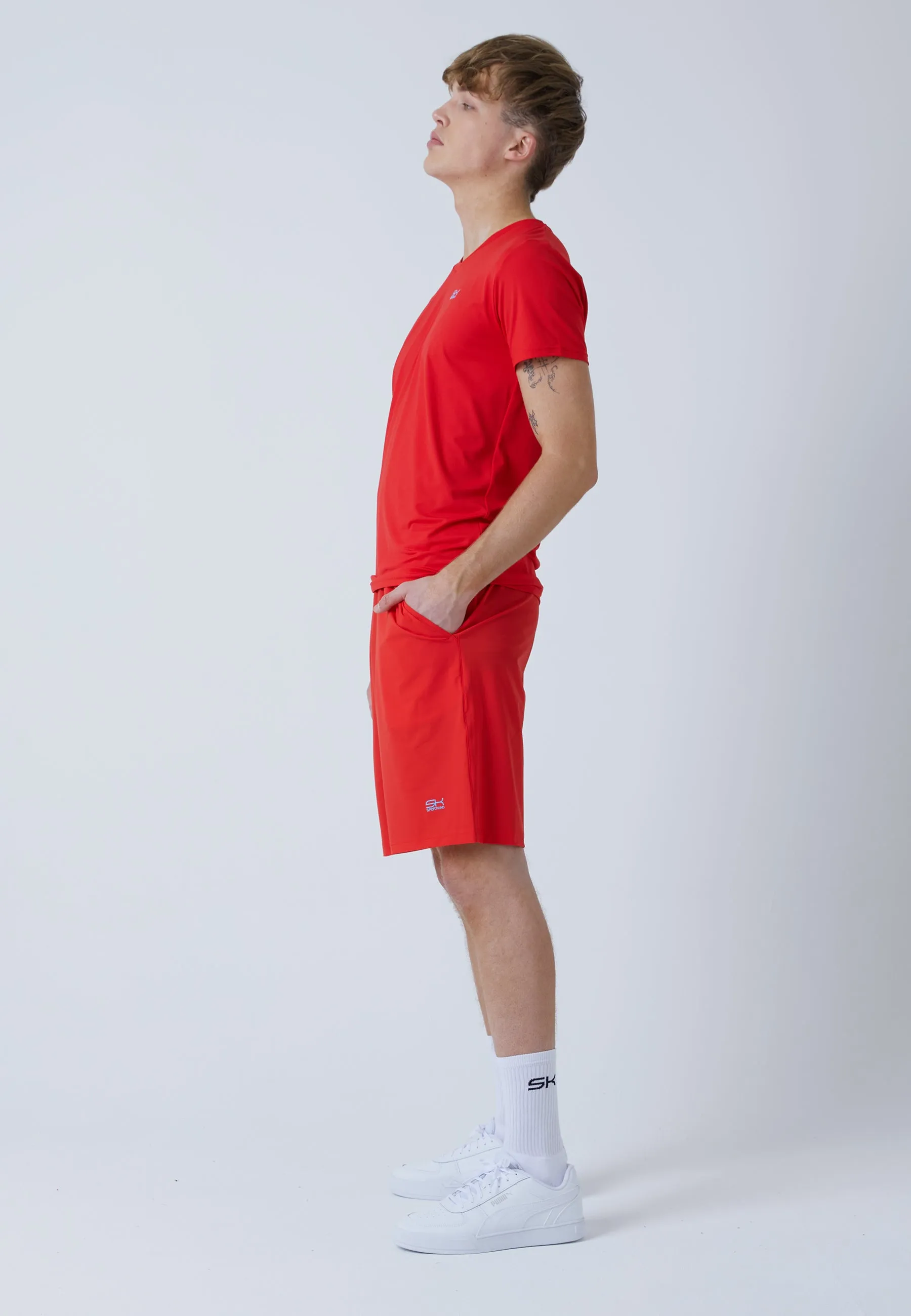 Tennis shorts long, red