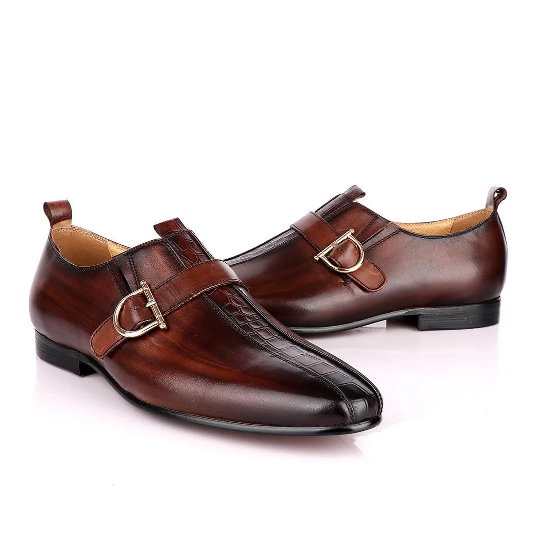 Terry Taylors Coffee Brown Side Buckle Formal Shoe