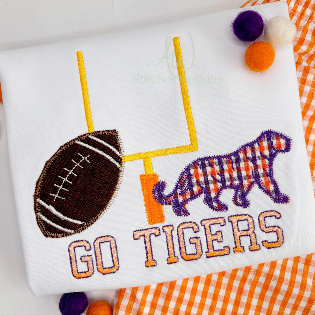 Tiger Football Zig Zag Applique