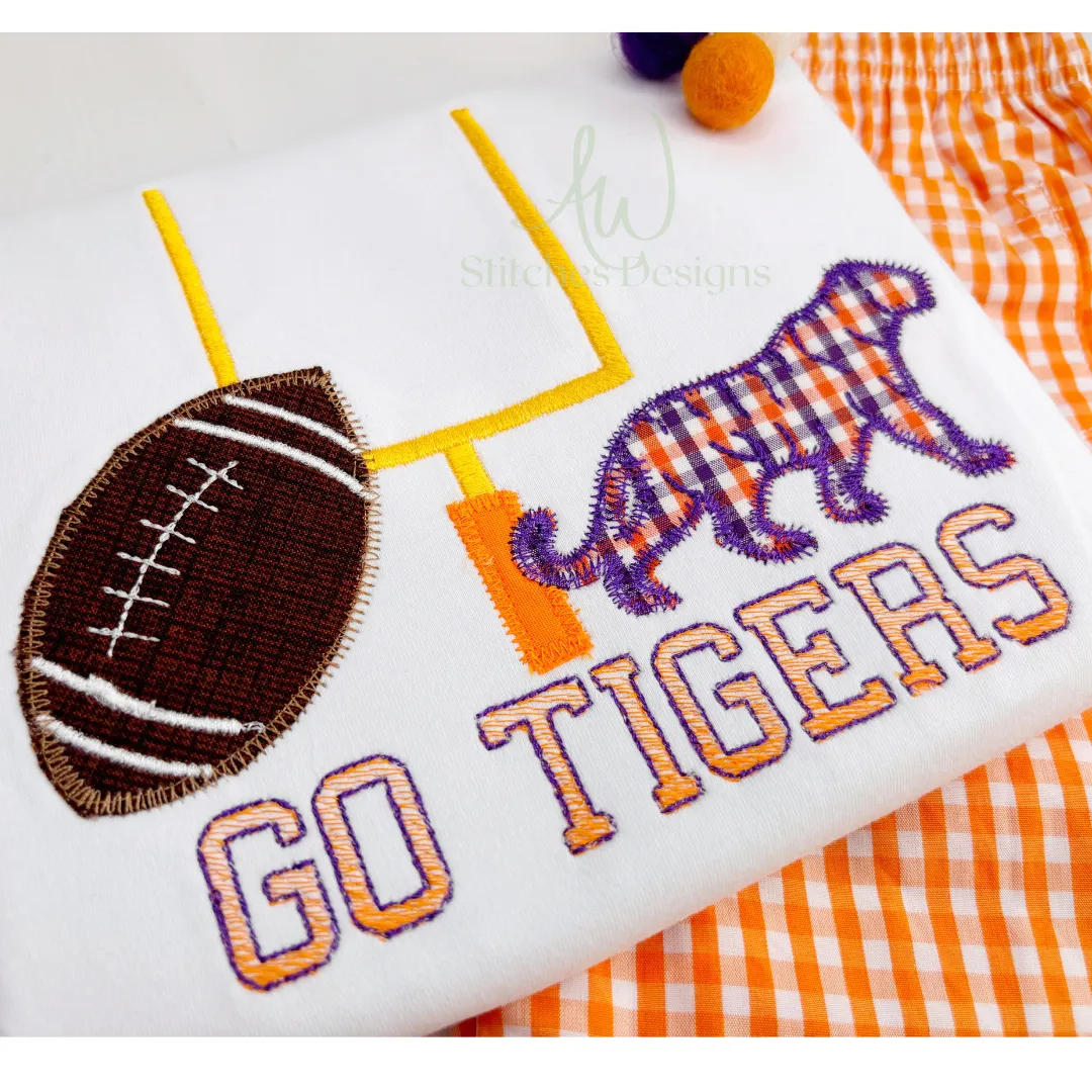 Tiger Football Zig Zag Applique