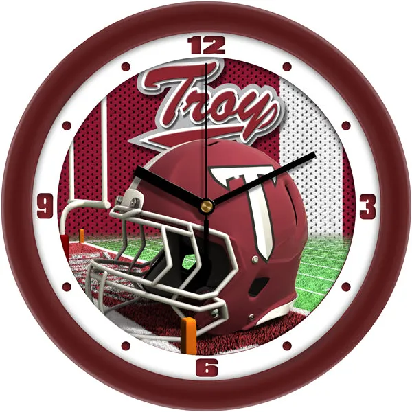 Troy Trojans Wall Clock - Football Helmet