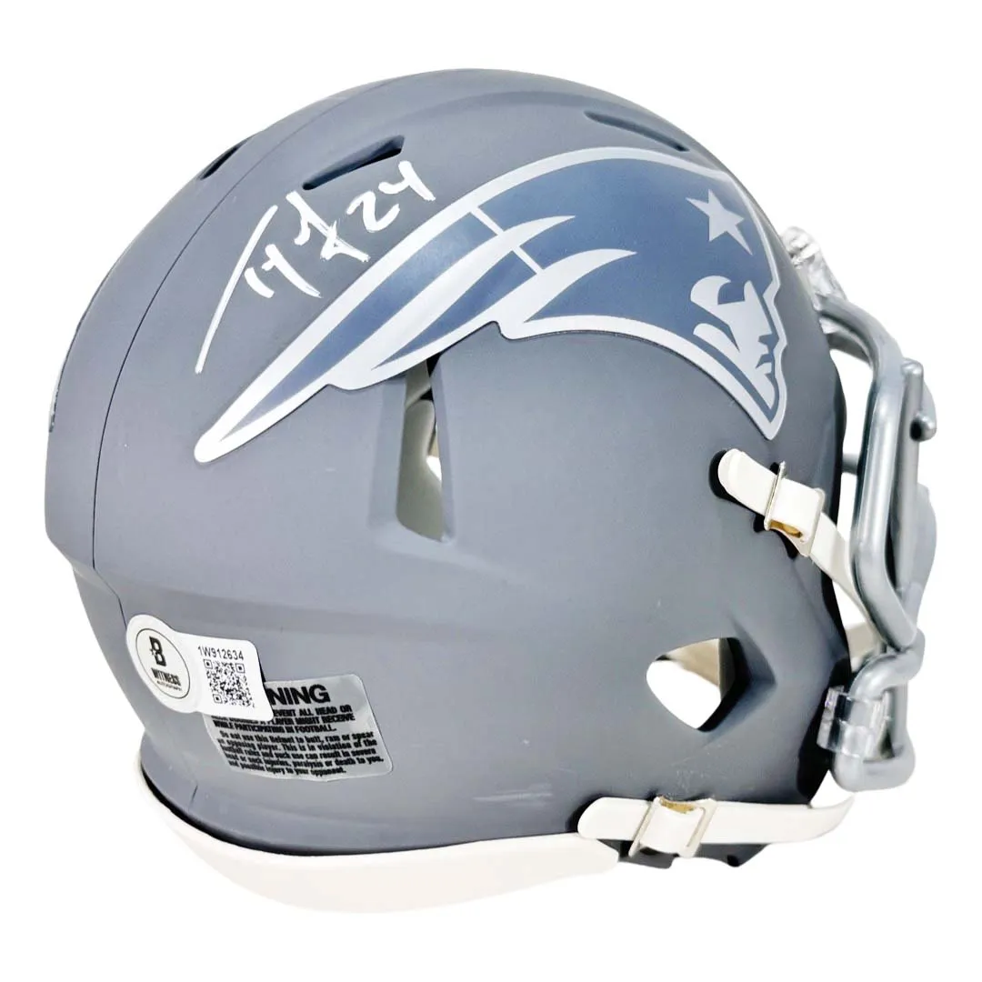 Ty Law Signed New England Patriots Slate Alternate Speed Mini Football Helmet (Beckett)