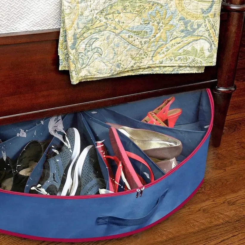 Under Bed Shoes Round Storage Space Saving Shoe bag box