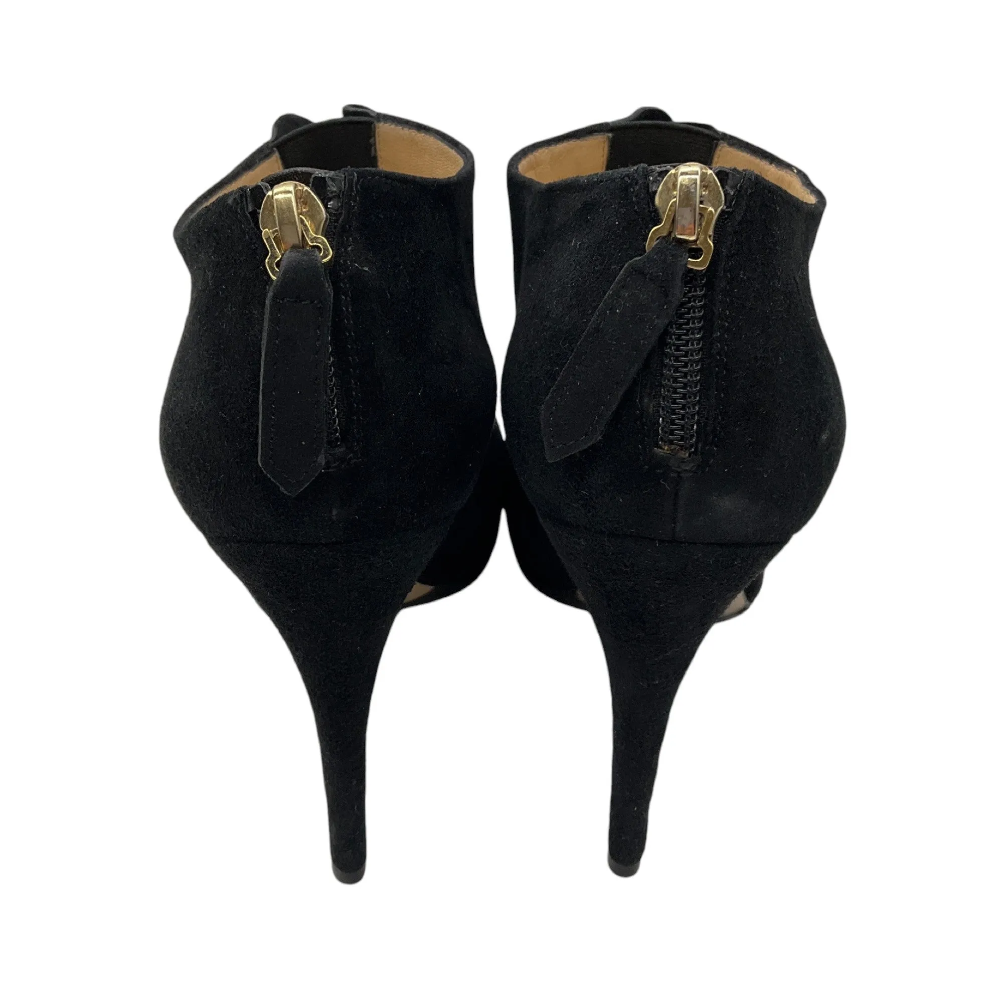 Valentino Black Ruffled Suede Ankle Booties