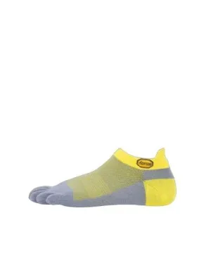 Vibram Athletic No Show Five Fingers Performance Toe Socks - Yellow/Grey