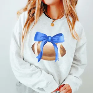 Watercolor Football With Bow Sweatshirt