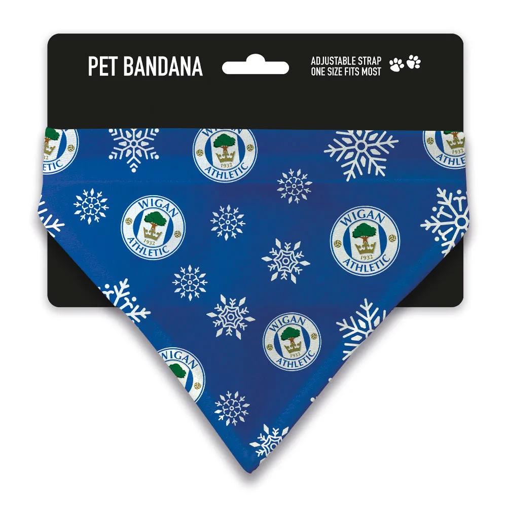 Wigan Athletic Xmas Snow Pet Bandana