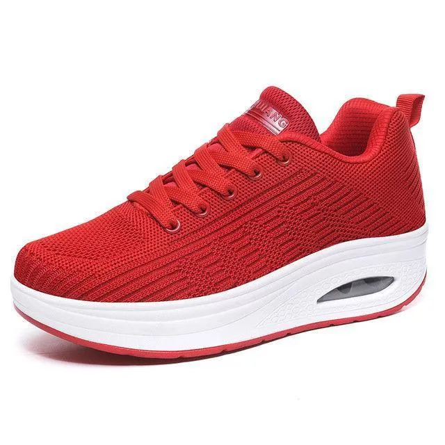 Women Outdoor Walking Breathable Knitted Wearable Sole Sneakers