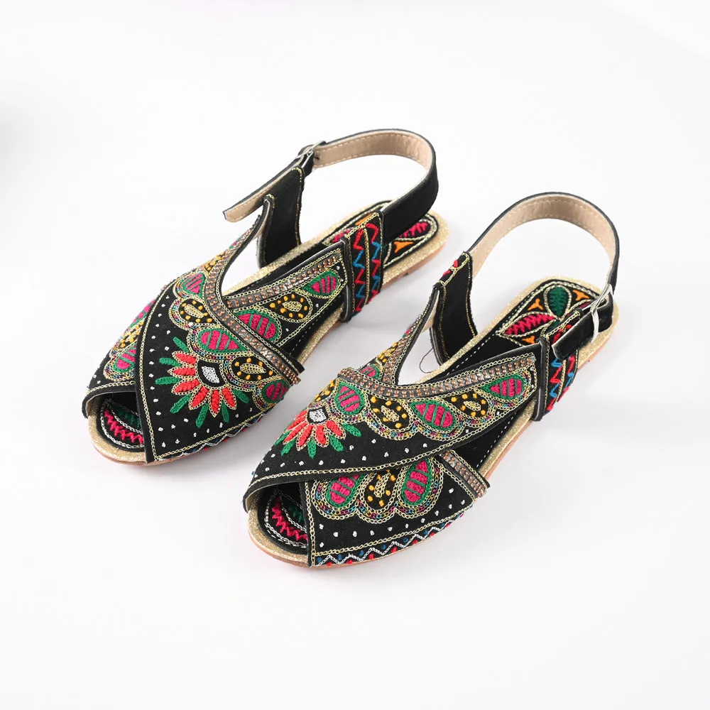 Women's Bilbao Embroidered Design Peshawri Chappal