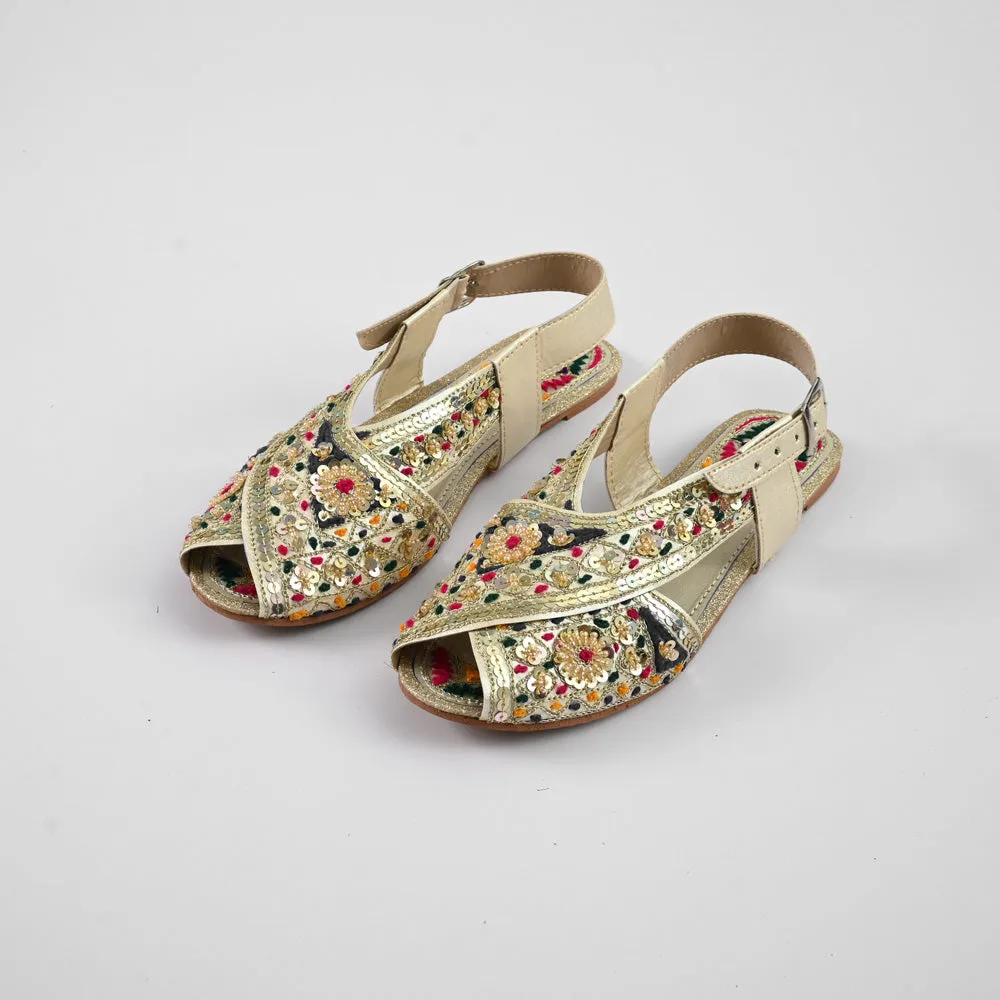 Women's Burgos Embellished Design Peshawri Chappal