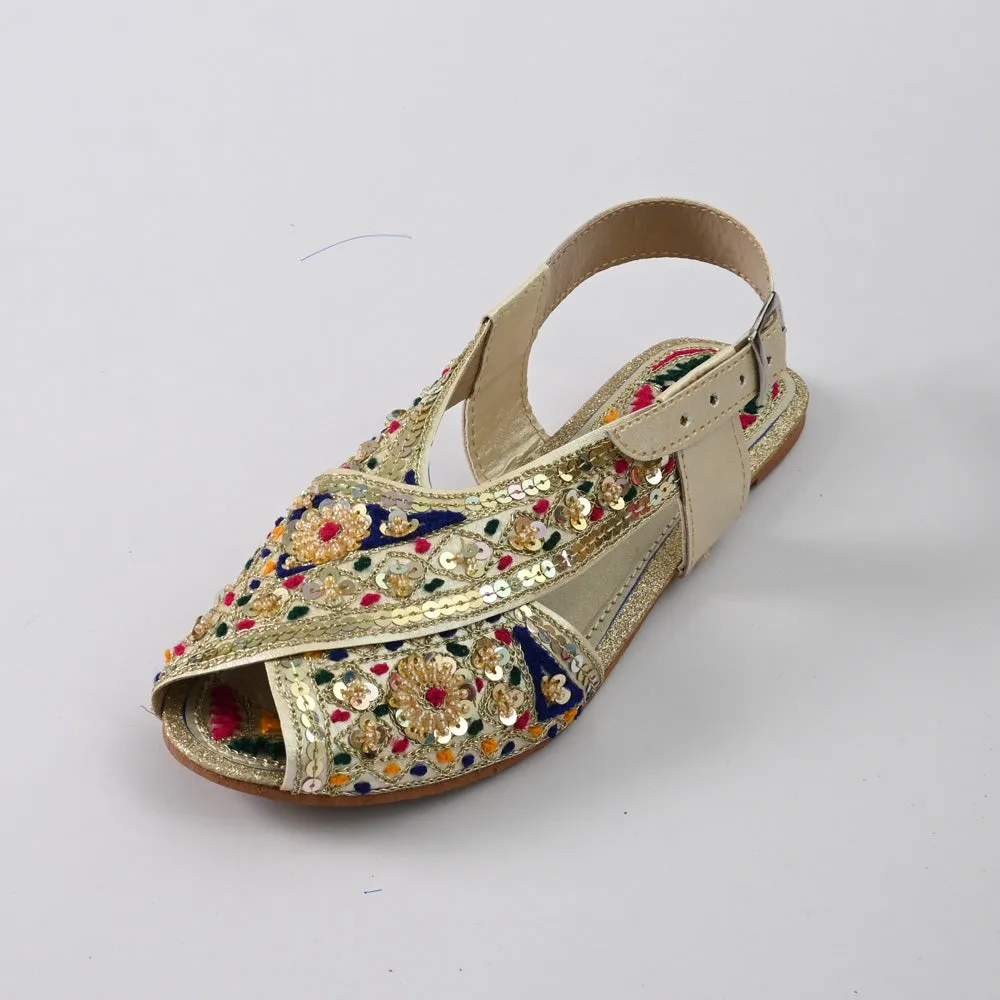 Women's Burgos Embellished Design Peshawri Chappal