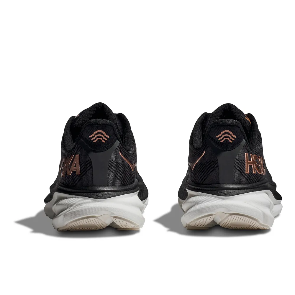 Womens Clifton 9 WIDE - Black/Rose Gold