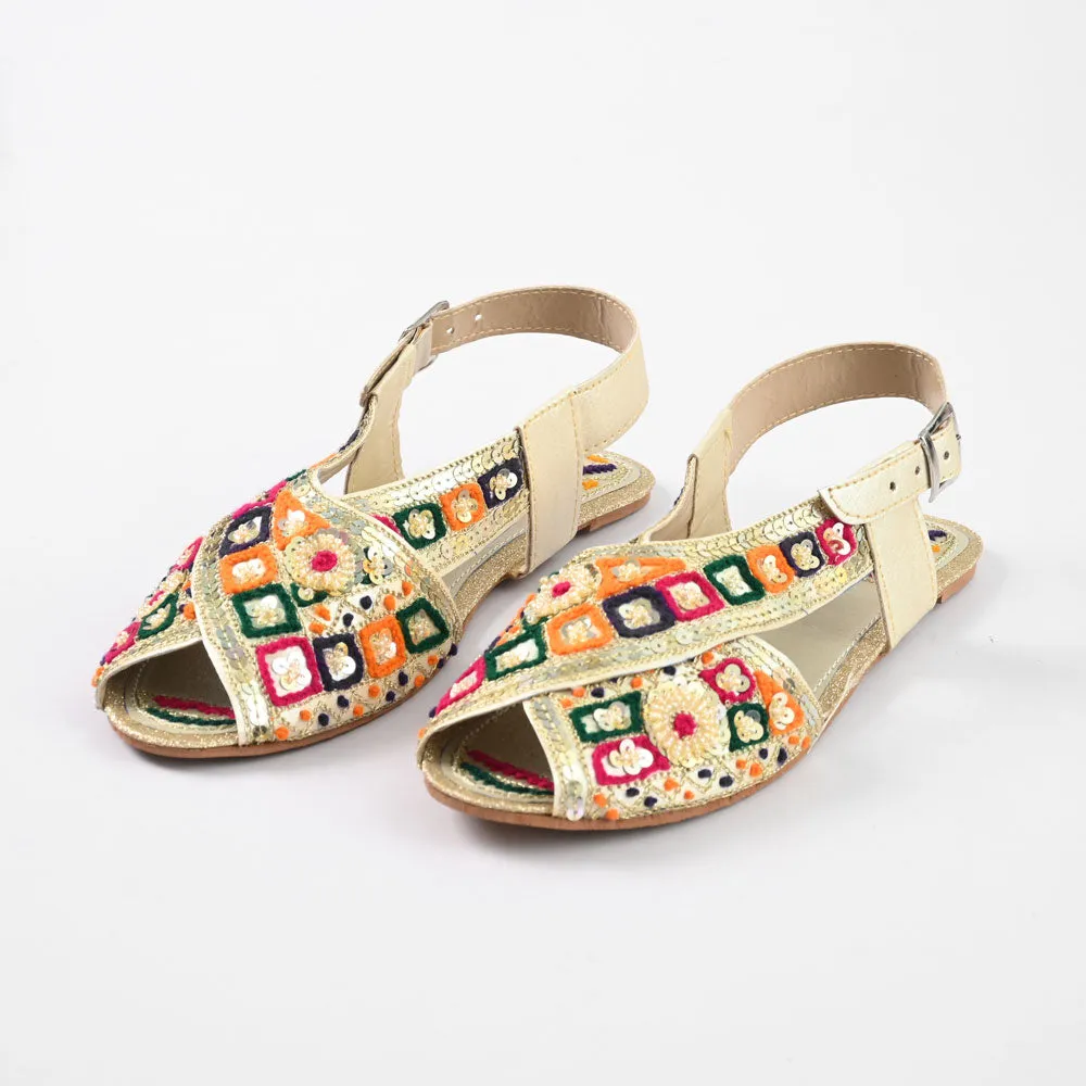 Women's Mahaica Ethnic Embroidered Style Peshawri Chappal