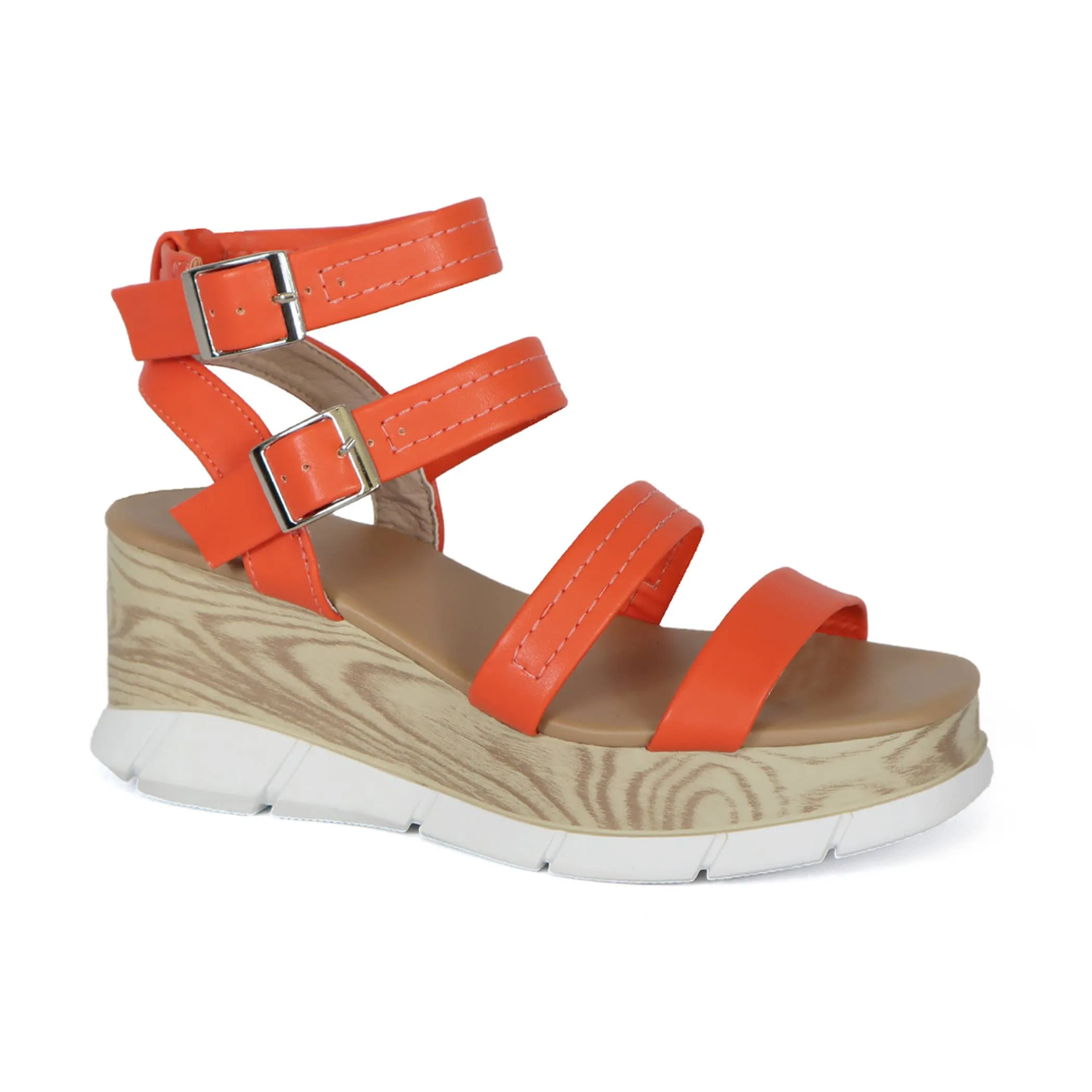 YOKI CARMEL-11 Women's Multi Strap Platform Wedge Sandal