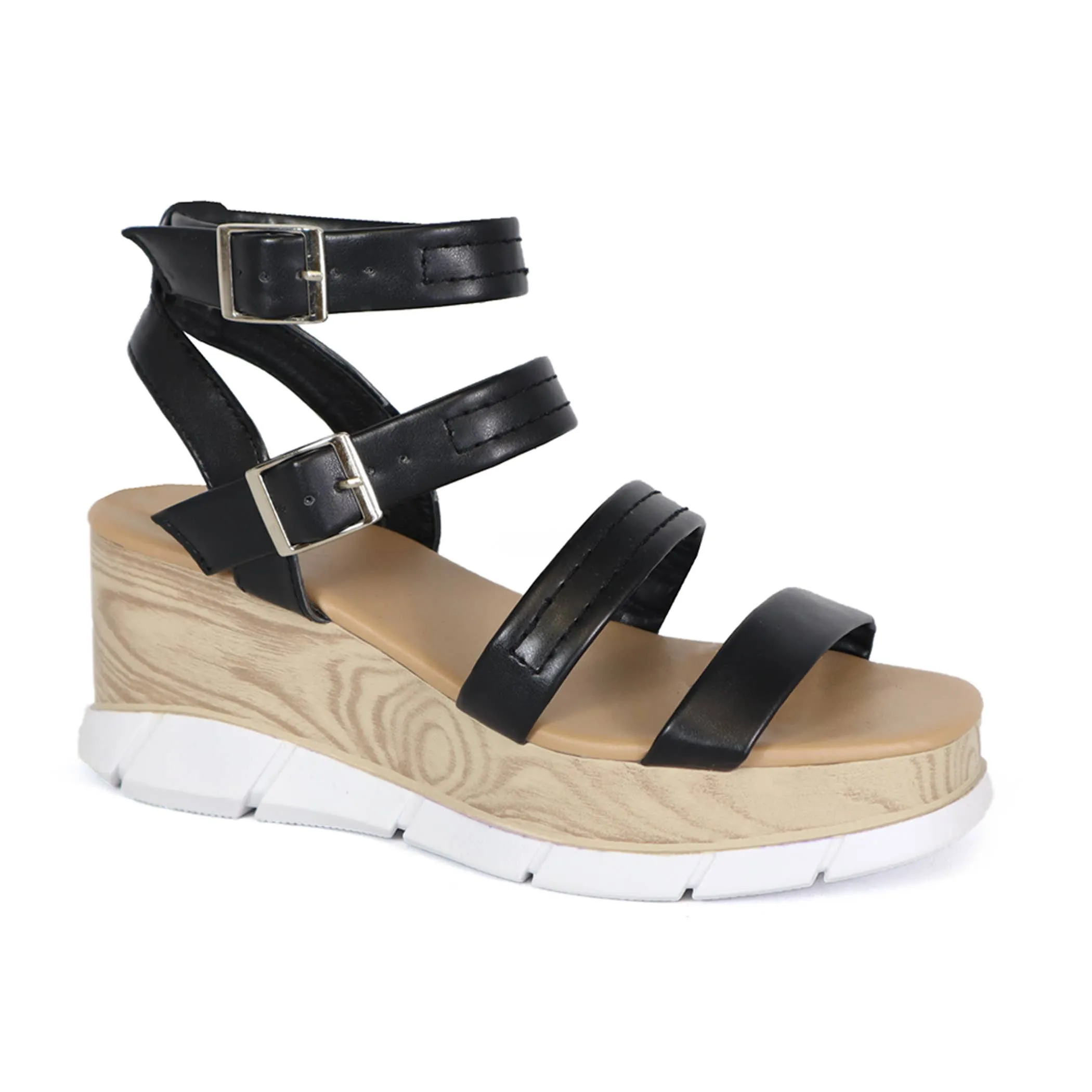 YOKI CARMEL-11 Women's Multi Strap Platform Wedge Sandal