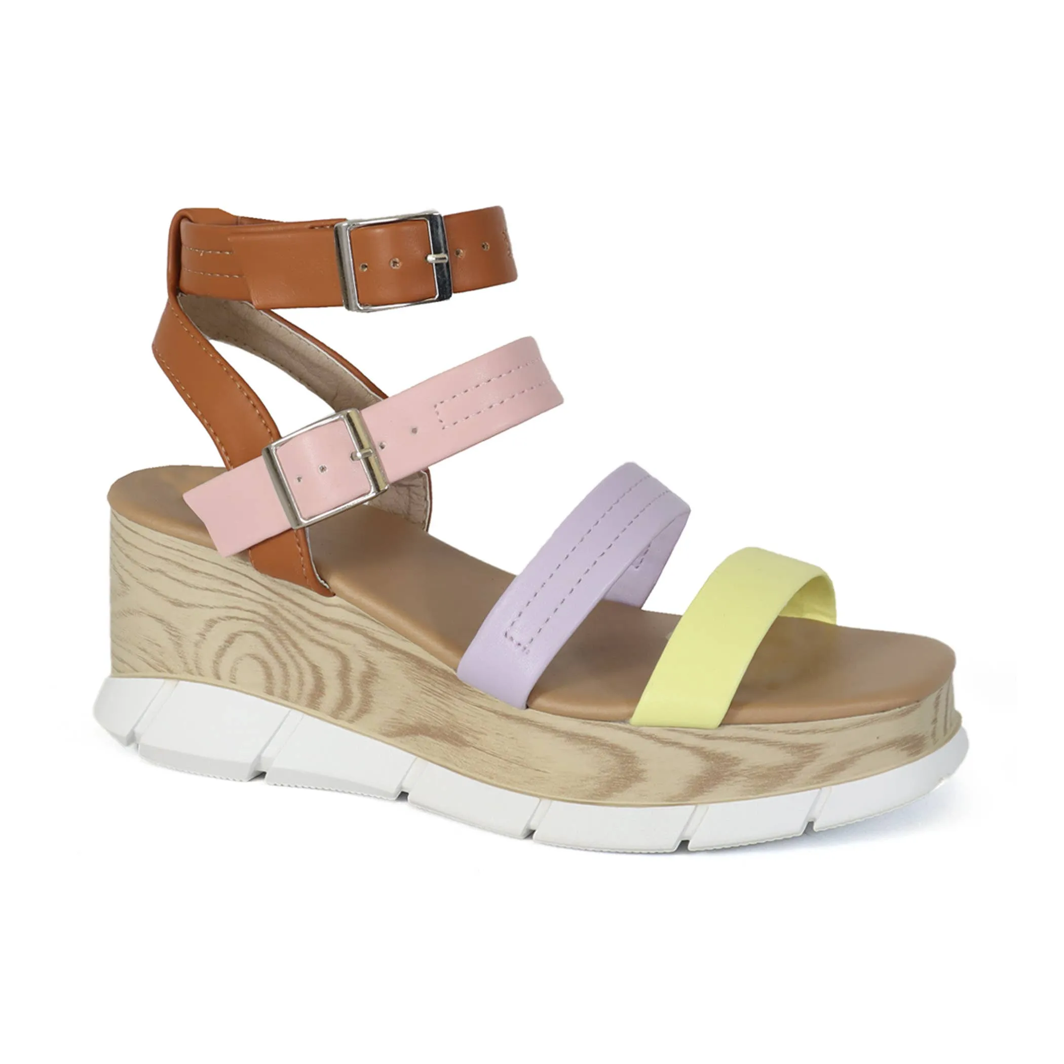 YOKI CARMEL-11 Women's Multi Strap Platform Wedge Sandal